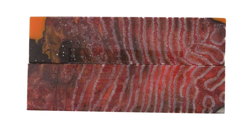 Manche de molaire de mammouth stabilisée ROUGE